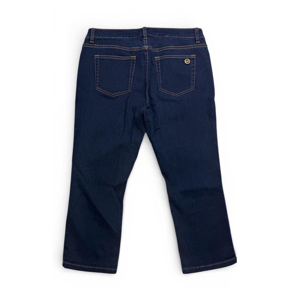 Michael Kors Jean Capris 8 Dark Wash Cropped Denim Jeans Stretch Excellent - Picture 2 of 5